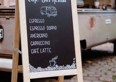 Tafel für den Café-Bus Rosita